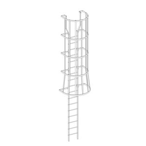 gerade Treppe / Käfigmodell / Metall / vergittert