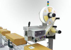 automatischer Drucker mit Etikettenaufbringer
