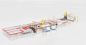 Roboterzelle für Materialumschlag