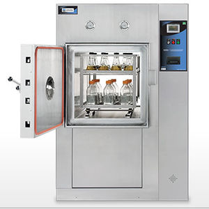 Laborsterilisator / Dampf / zweitüriger Verbindungsschacht / vertikal