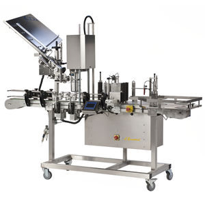 automatische Etikettiermaschine / für selbstklebende Etiketten / für Seitenauftrag / für Flaschen
