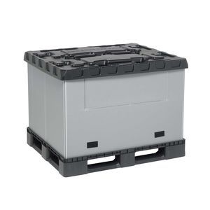 Palettenbox mit Befestigungsgurten