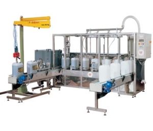 Abfüllanlage für Flüssigkeiten / Dose / Kanister / automatisch