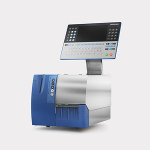 automatischer Drucker mit Etikettenaufbringer