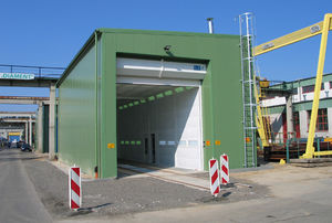 geschlossene Lackierkabine