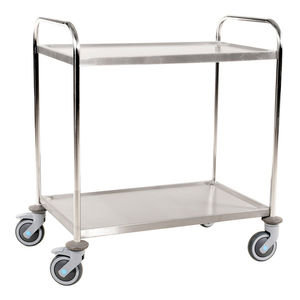 Transportwagen / Edelstahl / 2 Schichten Knochenplatte / Plattform