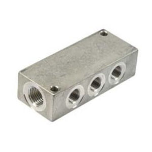 6-Wege-Verteilerblock / Metall / für Luft