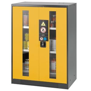 Schrank mit Sicherheitsvorrichtung / Werkstatt / für Lagerrung und Austeilung / auf Füßen