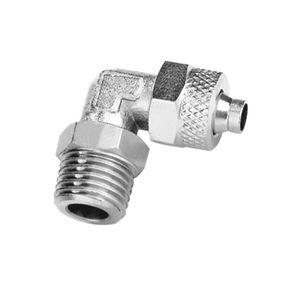Schnellkupplung / 90°-Winkel / pneumatisch / aus vernickeltem Messing