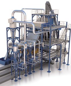 Siebanlage für Pellets / für die holzverarbeitende Industrie / kompakt / selbstreinigend