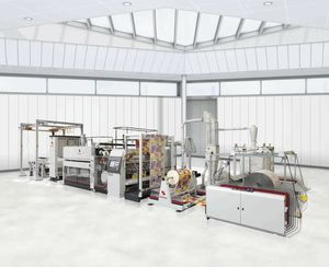 Walzbeschichtungsanlage / für Sack / für Gewebe / automatisch