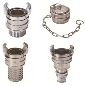 geriffelter Anschluss / gerade / hydraulisch / Edelstahl