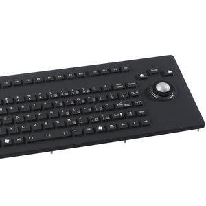 Tastatur aus silikonhaltigem Gummi / einbaufähig / mit mechanischen Tasten / Trackball