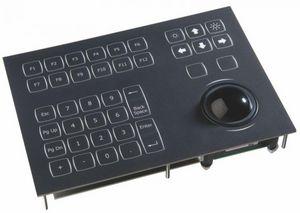 einbaufähige Tastatur / 38 Tasten / Trackball / hinterleuchtet