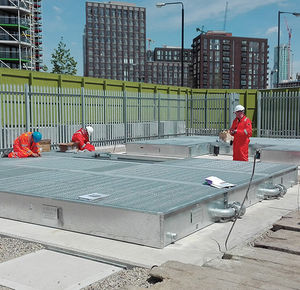 Auffangwanne für Transformator / verzinkter Stahl / für den Innenbereich / modular