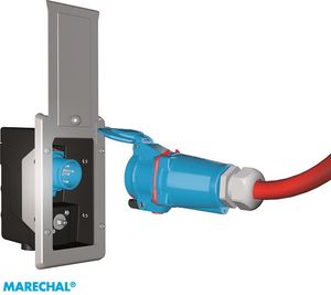 Einbausteckdose / mit wasserdichtem Gehäuse / IP66 / Auswurfmechanismus