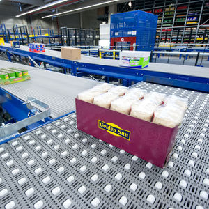 Bandförderer / für die Lebensmittelindustrie / für Container / für Schalen