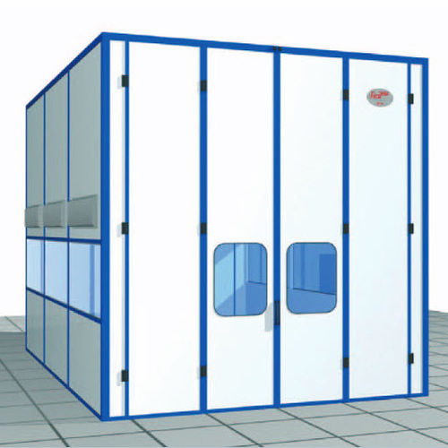 Geschlossene Lackierkabine - Euro SVCA series - Eurotherm - für Fahrzeuge / Trockenfilter / Vertikalbelüftung