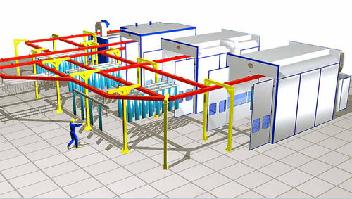 Geschlossene Lackierkabine - Euro MAN L - Eurotherm - für Fahrzeuge / mit Wasservorhang / manuell
