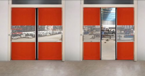 Schiebetür - Prime Twin - Gandhi Automations Pvt Ltd - Stoff / PVC / für Außenbereich