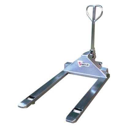 Handhubwagen - superlift material handling - Geh / Edelstahl / mit langen Gabeln