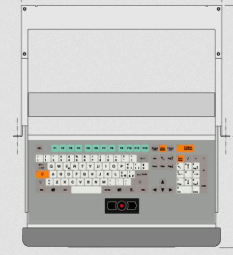 Tastatur auf Einschub - KT-105-C-24 - k-tronic S.r.l. - mit mechanischen Tasten / Membran / 105 Tasten