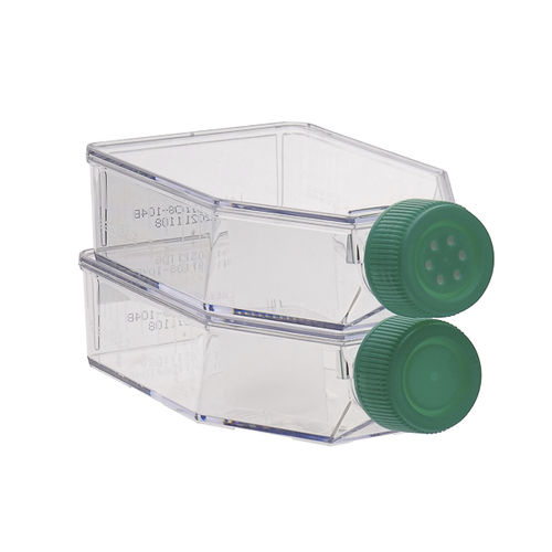 Fläschchen mit flachem Boden - CCFP series - LABBOX LABWARE S.L. - Polystyrol / mit Stöpsel / für Zellkulturanwendungen