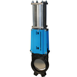 Plattenschieber - WGE-PD - Watergates GmbH & Co. KG - pneumatisch / für Wasser / flanschmontiert