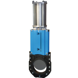 Plattenschieber - WGEB-PD - Watergates GmbH & Co. KG - pneumatisch / für Wasser / flanschmontiert