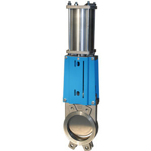 Plattenschieber - WGE-PD - Watergates GmbH & Co. KG - pneumatisch / für Wasser / flanschmontiert