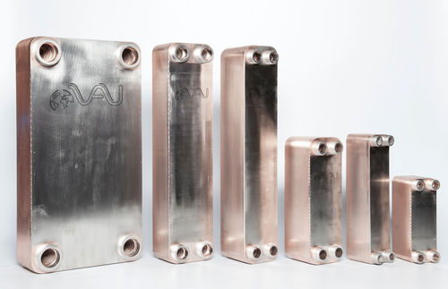 Gelöteter Plattenwärmetauscher - VM series - VAU Thermotech GmbH & Co. KG - flüssig/flüssig / Kupfer / kompakt