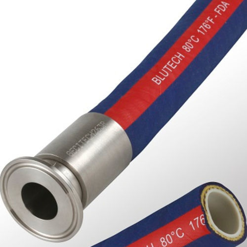 Schlauch für Lebensmittel - BLUTECH® - GECITECH SAS - Elastomer / Edelstahl / galvanisiertem Stahl