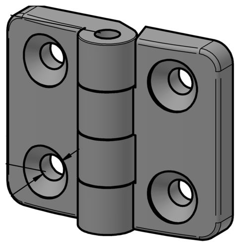 Flacher Scharnier - SCH8.30PA - Alváris Profile Systems GmbH - Kunststoff / Einschraub / 180°