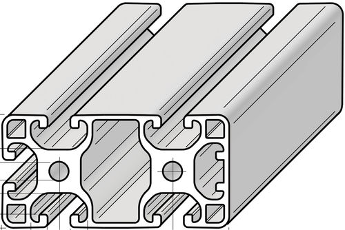 Aluminiumprofil - PRO8040L1N - Alváris Profile Systems GmbH - gerillt / für Industrieanwendungen / leichtgewichtig