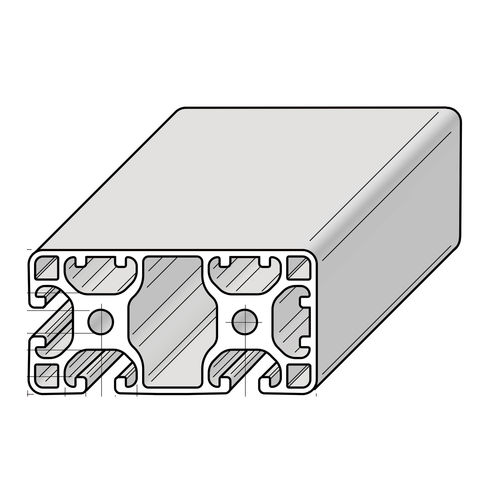 Aluminiumprofil - PRO8040L3N90 - Alváris Profile Systems GmbH - gerillt / rechteckig / für Industrieanwendungen