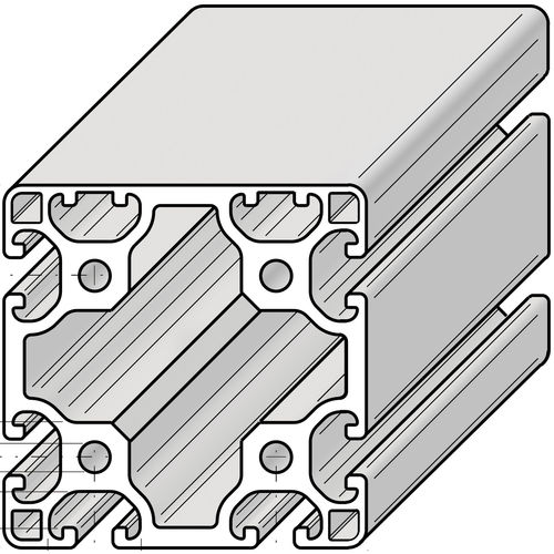 Aluminiumprofil - PRO8080L2N - Alváris Profile Systems GmbH - gerillt / für Industrieanwendungen / leichtgewichtig