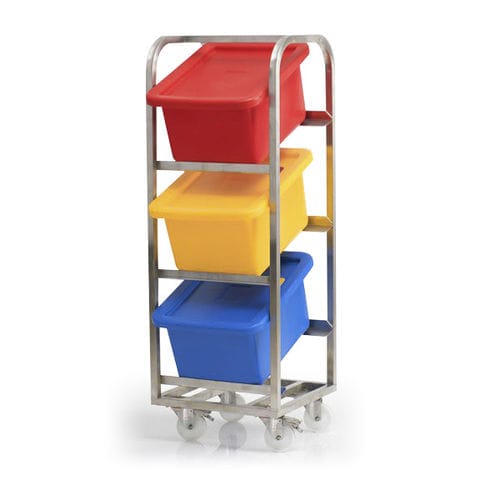 Lagerungswagen - H3338 - MI Mailbox International GmbH - Edelstahl / 3 Ebenen / für Behälter