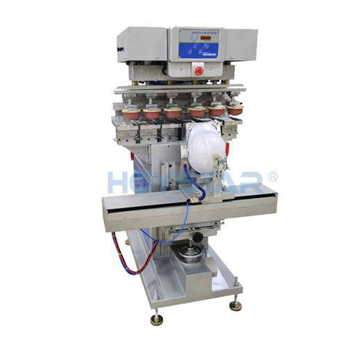 Tampondruckmaschine mit offenem Farbgebersystem - GW-M6/S-M - Dongguan Hoystar Printing Machinery Co.,Ltd - 6-Farben / für Sicherheitshelm