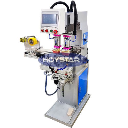 Tampondruckmaschine mit geschlossenem Farbgebersystem - GW-P2S-R - Dongguan Hoystar Printing Machinery Co.,Ltd - 2-Farben / drehbar / mit Touchscreen