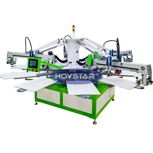 Automatische Siebdruckmaschine - GW-4C-10S - Dongguan Hoystar Printing Machinery Co.,Ltd - 4-Farben / für T-shirts