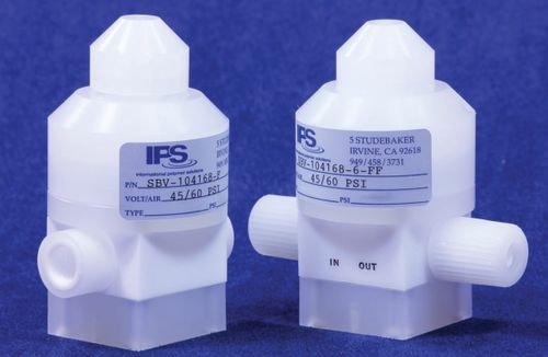 Membranventil - SBV series - International Polymer Solutions Inc. - pneumatisch gesteuert / für Säure / PTFE