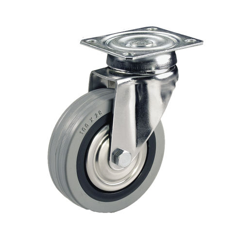 Lenkrolle - RH504R - Berardi Bullonerie srl - mit Grundplatte / einteilig / Möbel