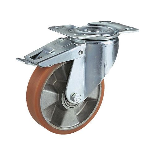 Lenkrolle - RH502S - Berardi Bullonerie srl - mit Grundplatte / einteilig / mit Bremse
