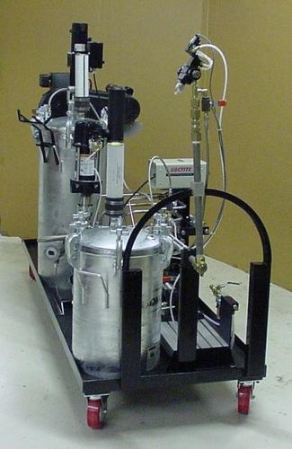 Wagen für Materialumschlag - EXACT DISPENSING SYSTEMS - Metall / Multifunktion / mit Lenkrolle