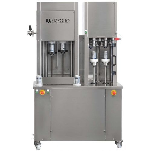 Halbautomatische Abfüllmaschine - COMPACTBLOCK 2-2-2 - Rizzolio s.r.l - Dosen / für Flüssigkeiten / für die Lebensmittelindustrie