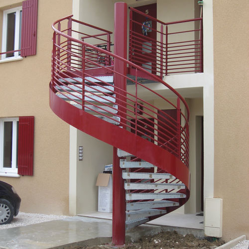 Wendeltreppe - INDUS - JK TECHNIC - Metall / vergittert / für Baustellen