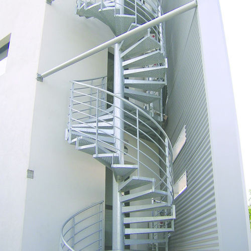 Wendeltreppe - LINEA - JK TECHNIC - Metall / für Baustellen / Notfall