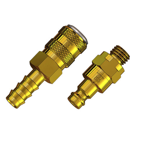 Schnellkupplung - 21  - Ningbo Parmicro Fluid Technology CO.,LTD - pneumatisch / geriffelt / vernickeltes Messing