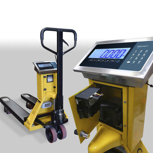 Batteriebetriebener Hubwagen - TP XBAT - GIROPES - 12 V / mit Wiegesystem / Edelstahl