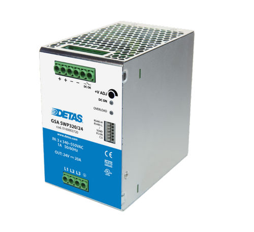 Stromversorgung für DIN-Schiene - GSA SWP320/24 - DETAS - AC/DC / Zweiphasen / CE